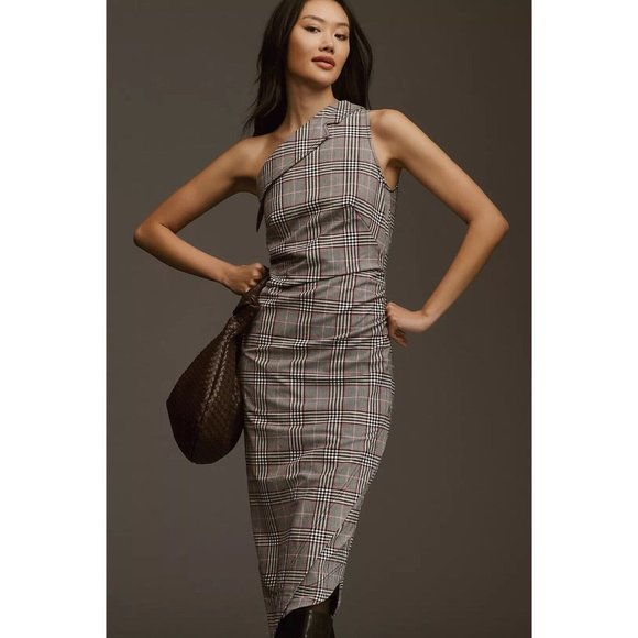 Anthropologie Dresses & Skirts - Anthropologie Maeve One-Shoulder Asymmetrical Slim Midi Dress Womens Sz 2 Black